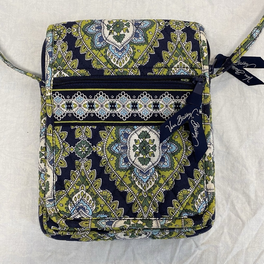 Vera Bradley Marrakesh Crossbody Bag Blue Green Medallion Retired Pattern